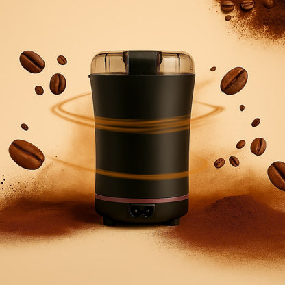 Elektrische Kaffeemühle | Edelstahlklingen | Kupfermotor für Kaffee, Gewürze & Kräuter | BrewMill