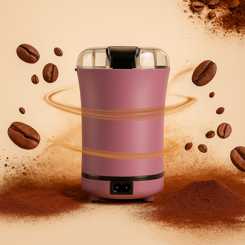 Elektrische Kaffeemühle | Edelstahlklingen | Kupfermotor für Kaffee, Gewürze & Kräuter | BrewMill