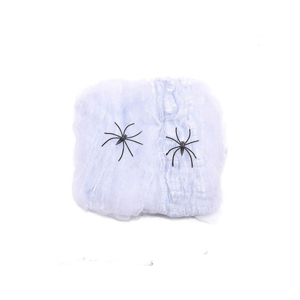 Halloween Spinnennetz Deko mit Kunstspinne | Dehnbar für Innen und Außen | Für Garten, Eingang, Terrasse und Halloween-Party