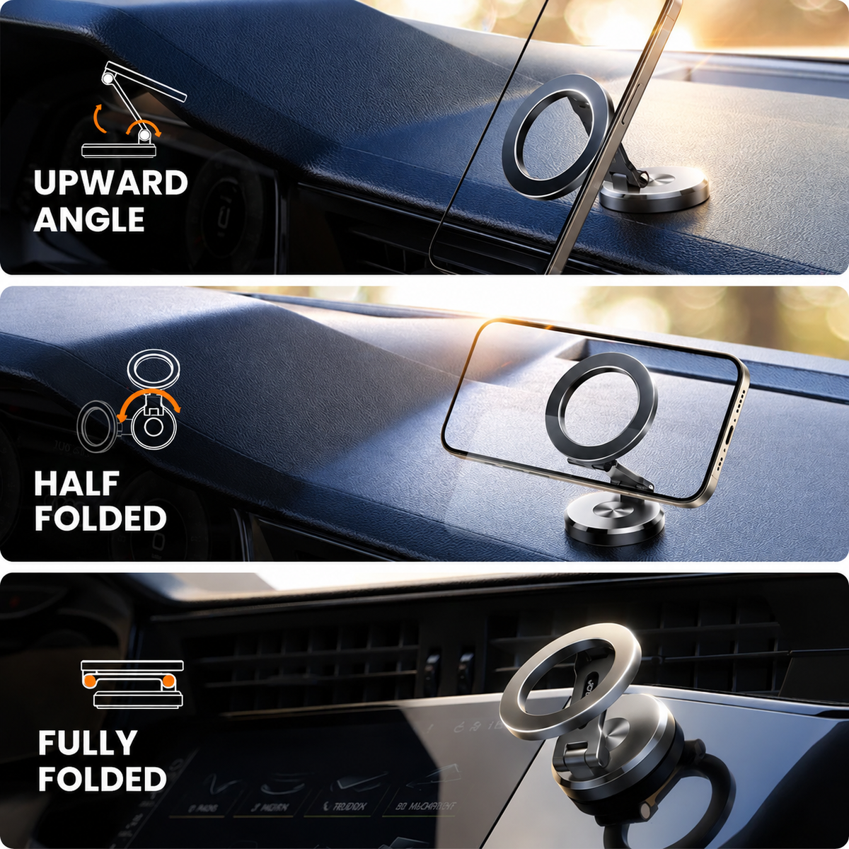 Handyhalterung Auto | Magnetische Kfz-Halterung mit 360°-Drehung | mit Einem Klick fixiert | DriveDock