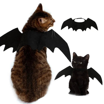 Haustier Kostüm Fledermausflügel Halloween | Verstellbar für Katzen und Hunde | Leichter Filzstoff, atmungsaktiv