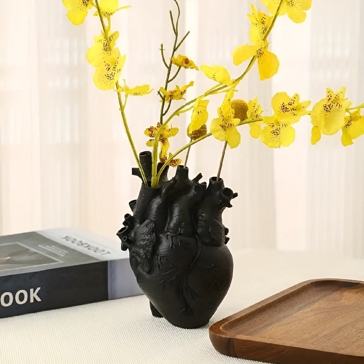 Herzförmige Vase aus Bambus und Holz | Für frische und künstliche Blumen | Nachhaltige Dekoration für Zuhause und als Geschenk 4