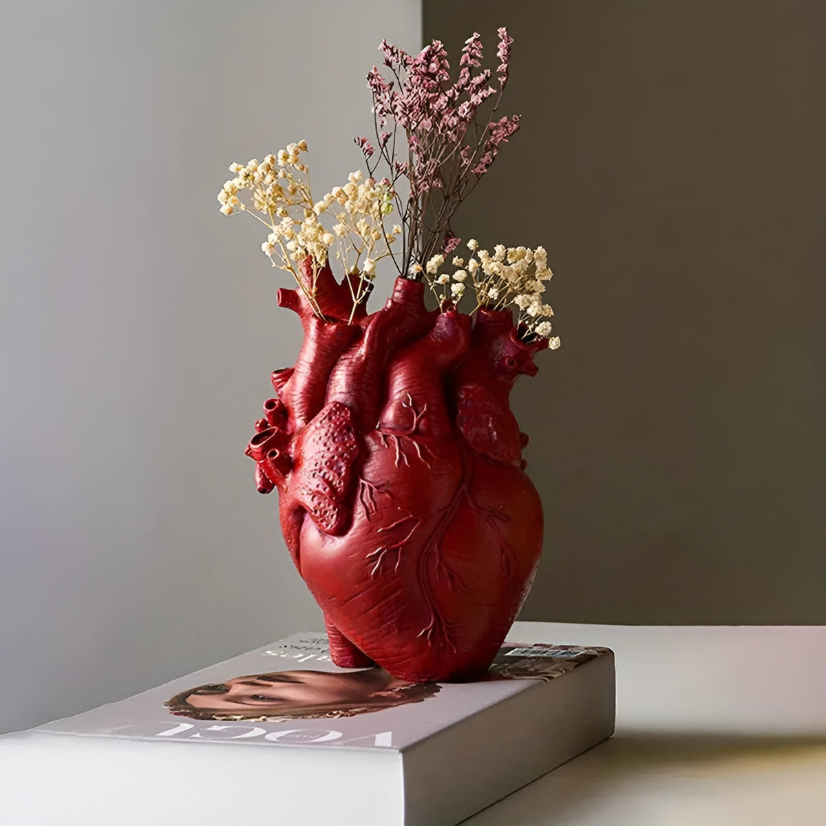Herzförmige Vase aus Bambus und Holz | Für frische und künstliche Blumen | Nachhaltige Dekoration für Zuhause und als Geschenk