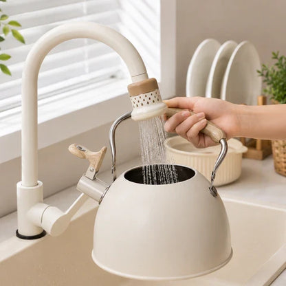 Rotierender Wasserfilter | Spritzfreier | Wassersparender Perlator zum Aufstecken | AquaTurn