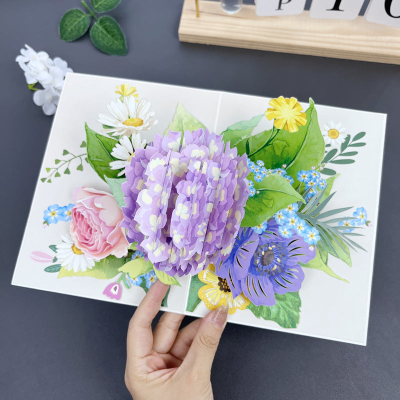 BloomLux Handgemachte 3D‑Blumen-Grußkarte | 1+2 GRATIS