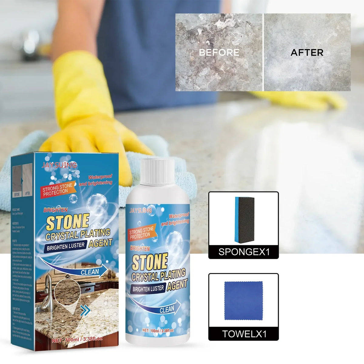 StoneClean™ – Effektiver Stein-Fleckenentferner 100ml | 1+1 GRATIS