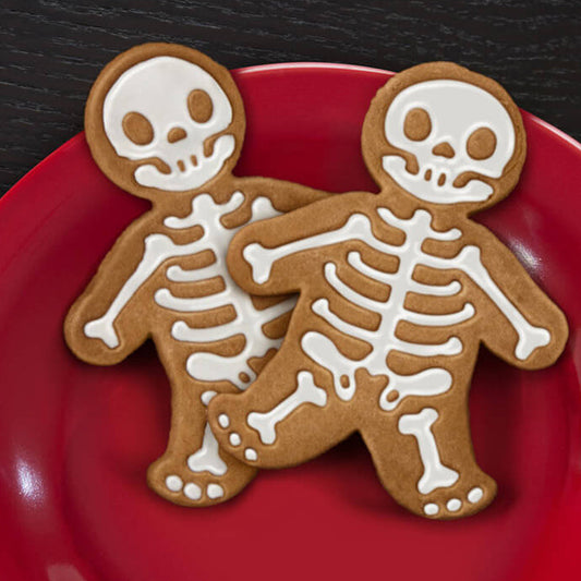 Skelett Keksausstecher Halloween | Einteiliger Ausstecher für Lebkuchen | Lebensmittelechter, robuster Kunststoff