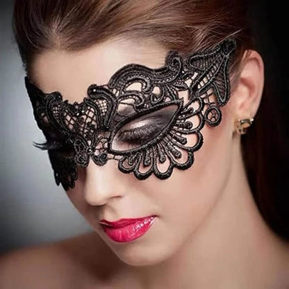 Spitzenmaske Maskenball Damen | Verstellbare Satinbänder für sicheren Halt | Leichte Augenmaske aus Spitze für Halloween