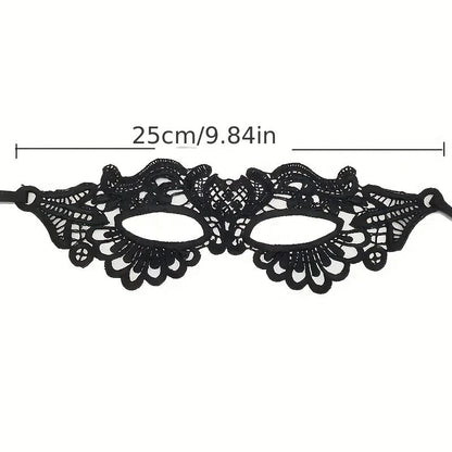 Spitzenmaske Maskenball Damen | Verstellbare Satinbänder für sicheren Halt | Leichte Augenmaske aus Spitze für Halloween