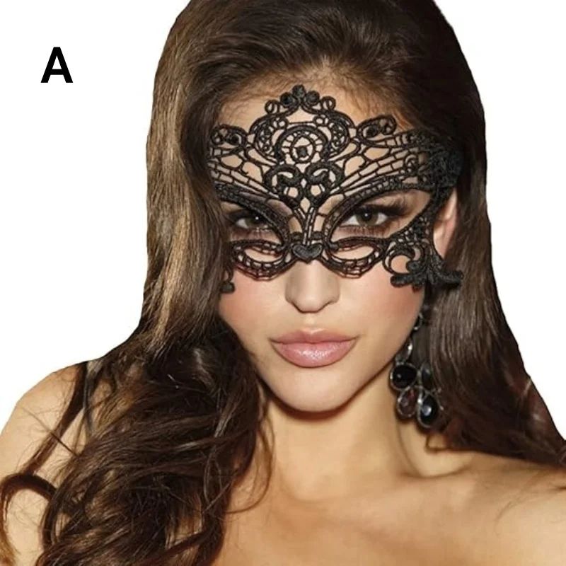Spitzenmaske Maskenball Damen | Verstellbare Satinbänder für sicheren Halt | Leichte Augenmaske aus Spitze für Halloween