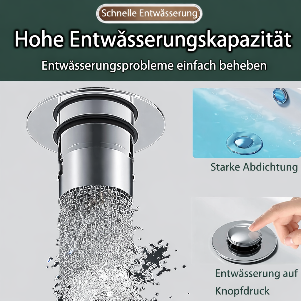 Spülbecken drainageverschluss | Verstopfungsfreier Edelstahlfilter | FilterPro