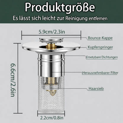 Spülbecken drainageverschluss | Verstopfungsfreier Edelstahlfilter | FilterPro