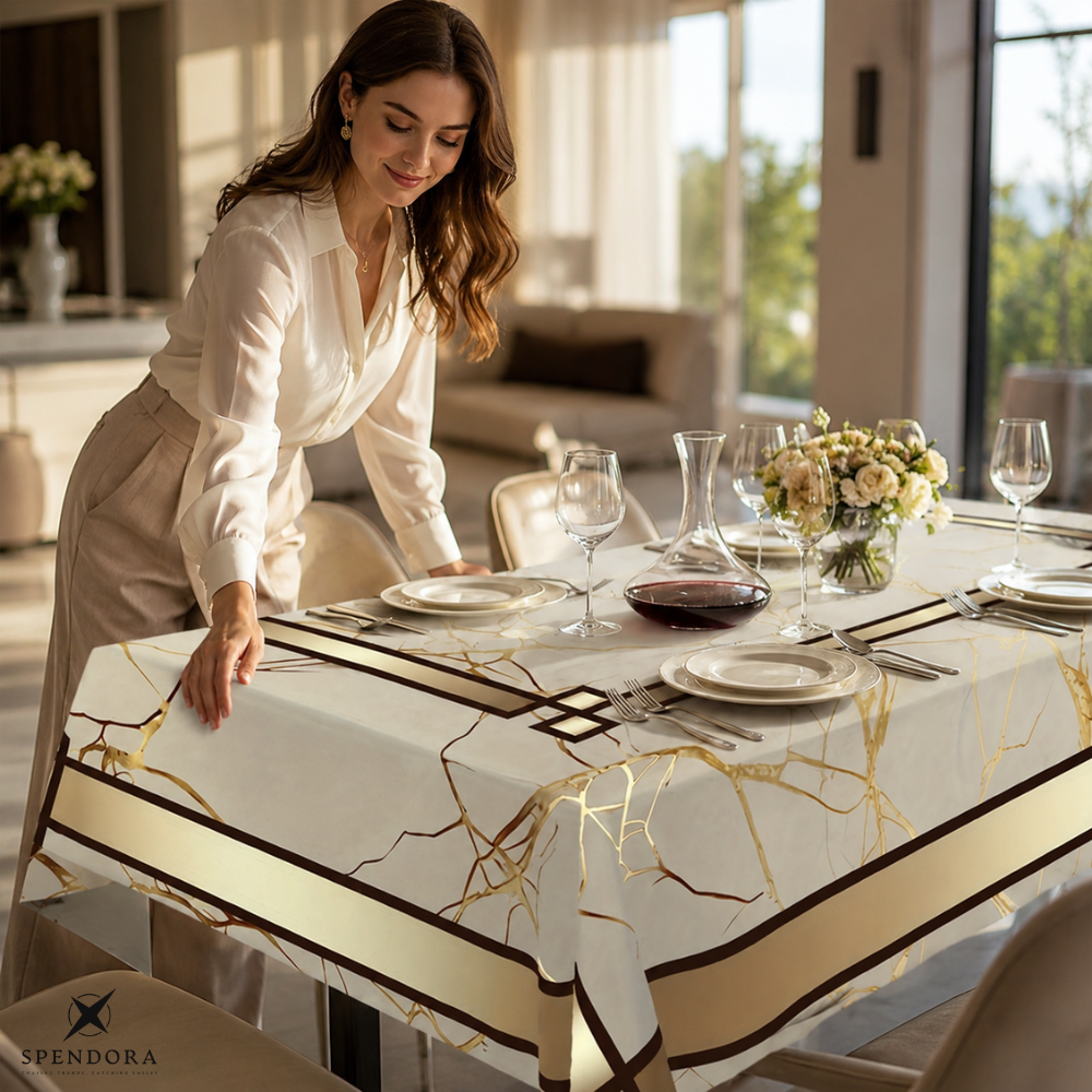 LumaMarble — Elegante Marmortischdecke | 1+1 GRATIS
