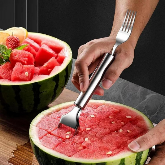 Wassermelonengabel | mit Schneide- & Gabelende | Schneidet & Serviert Würfel | FreshBite