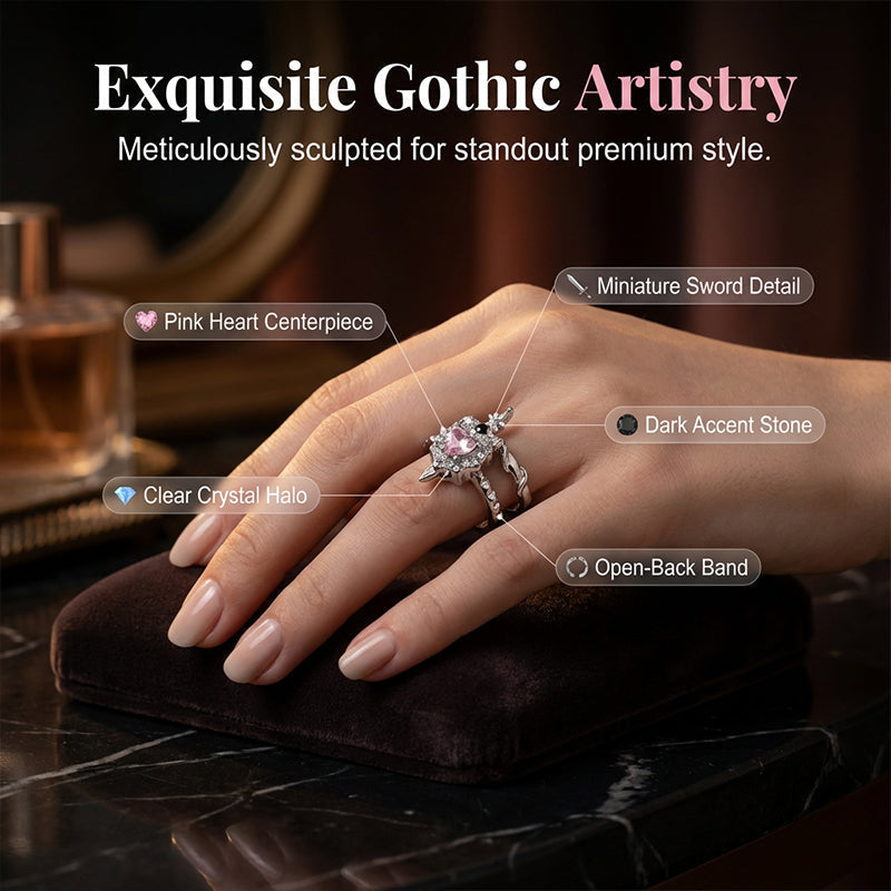 Jina — Gothic Herzring | 1+1 GRATIS