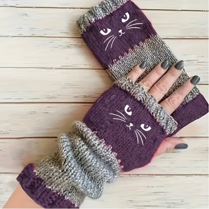 Olivia – Katzenstickerei Fingerhandschuhe | 1+1 GRATIS