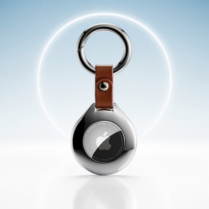 AirTag Schlüsselanhänger aus Leder | Robuster Metallanhänger mit weichem Innenfutter | Zuverlässiger Schutz für unterwegs