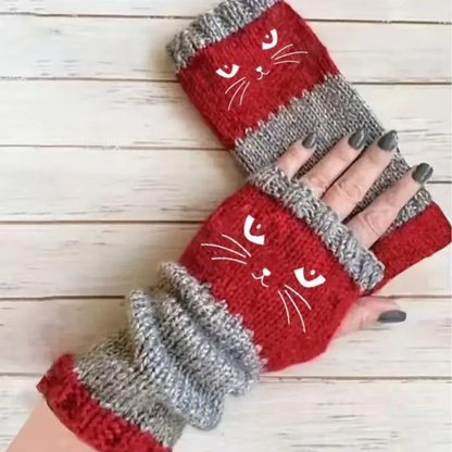 Olivia – Katzenstickerei Fingerhandschuhe | 1+1 GRATIS