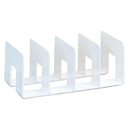 Bücher Organizer mit 4 Fächern | Horizontal oder Vertikal Aufstellbar | Ordnung für Schreibtisch, Regal und Büro 5
