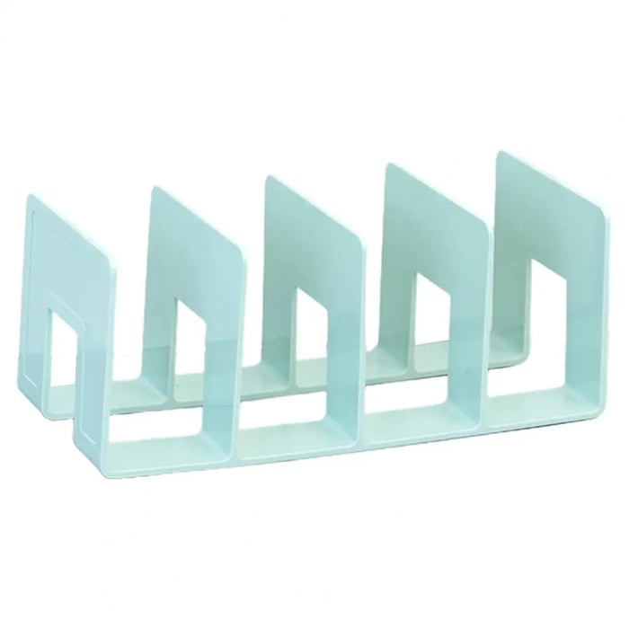 Bücher Organizer mit 4 Fächern | Horizontal oder Vertikal Aufstellbar | Ordnung für Schreibtisch, Regal und Büro 7