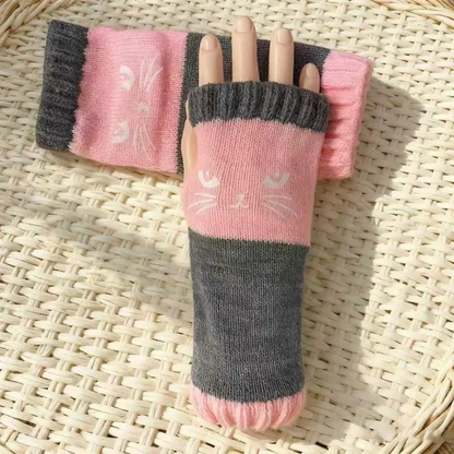 Olivia – Katzenstickerei Fingerhandschuhe | 1+1 GRATIS