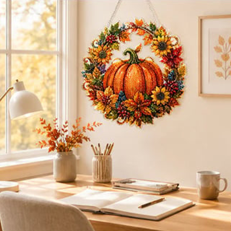 AutumnGlow — Diamond Painting Kürbis-Kranz | 1+1 GRATIS