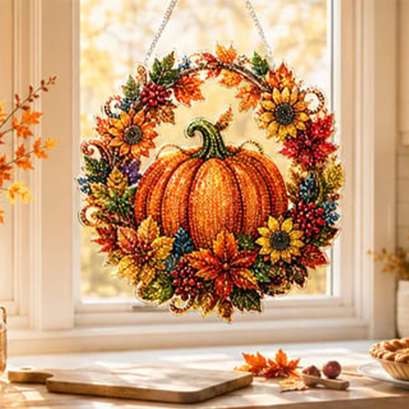 AutumnGlow — Diamond Painting Kürbis-Kranz | 1+1 GRATIS