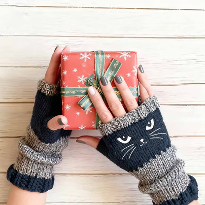 Olivia – Katzenstickerei Fingerhandschuhe | 1+1 GRATIS