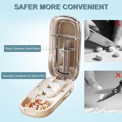 MedLux® 3-in-1-Tablettenzerteiler und Aufbewahrungsbox | 1+1 GRATIS