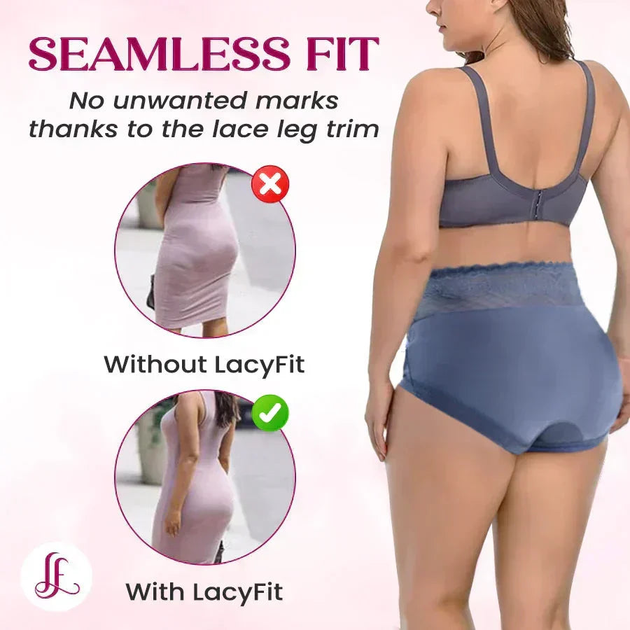 LaceComfort – Damen Spitzen-Slips mit Hohem Bund | 1+1 GRATIS