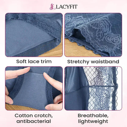 LaceComfort – Damen Spitzen-Slips mit Hohem Bund | 1+1 GRATIS