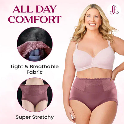LaceComfort – Damen Spitzen-Slips mit Hohem Bund | 1+1 GRATIS