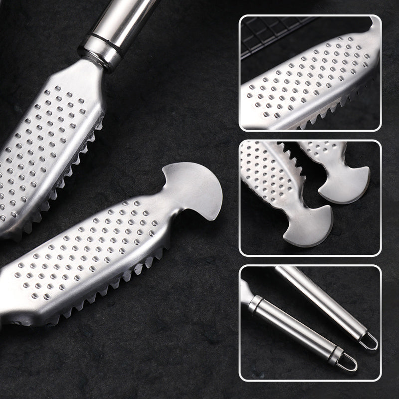 ChefMate – Edelstahl Fischschupper Set | 1+2 GRATIS