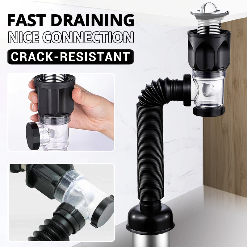 DrainPro – Teleskop Geruchsverschluss Rohr | 1+1 GRATIS
