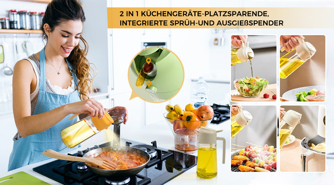 ClaraKitchen – 2-in-1 Multifunktionale Ölflasche | 1+1 GRATIS