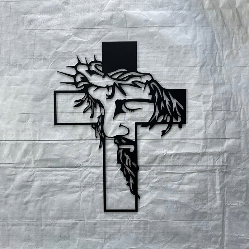 FaithCraft – Jesus Kreuz Metall-Wanddekoration | 1+1 GRATIS