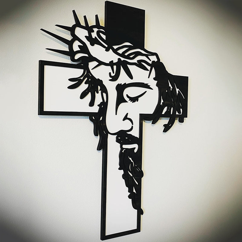 FaithCraft – Jesus Kreuz Metall-Wanddekoration | 1+1 GRATIS