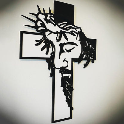 FaithCraft – Jesus Kreuz Metall-Wanddekoration | 1+1 GRATIS