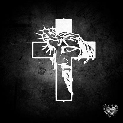 FaithCraft – Jesus Kreuz Metall-Wanddekoration | 1+1 GRATIS