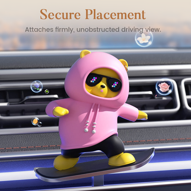 SkateBear – Lustiges Skateboard-Bär Autoornament | 1+1 GRATIS