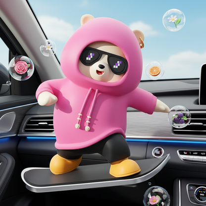 SkateBear – Lustiges Skateboard-Bär Autoornament | 1+1 GRATIS